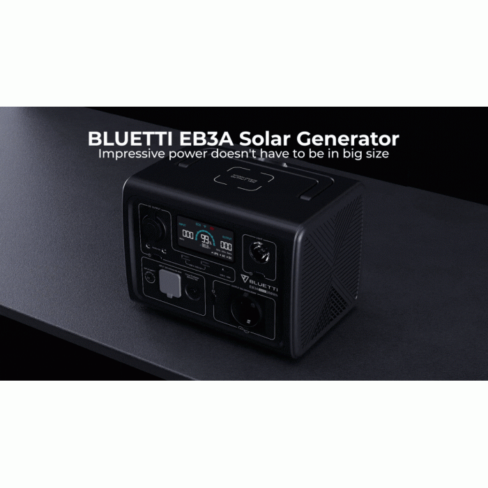 BLUETTI EB3A 268Wh — портативна зарядна станція 600W (пік 1200W) з LiFePO4, UPS і Solar 200W