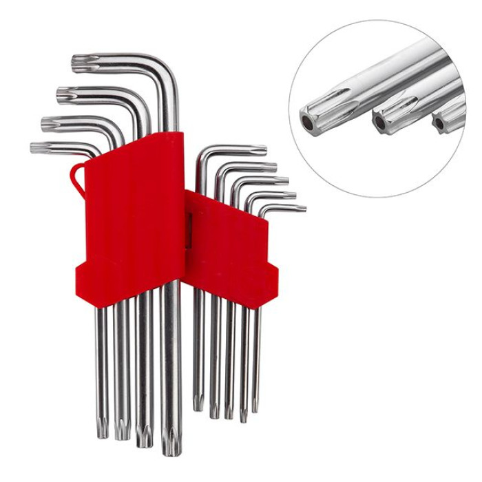 Набор Г-образных ключей TORX: T10, T15, T20, T25, T27, T30, T45, T50
