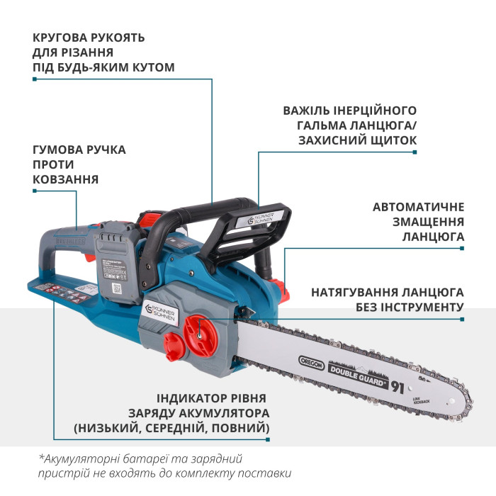 Аккумуляторная цепная пила KS CS40V-14