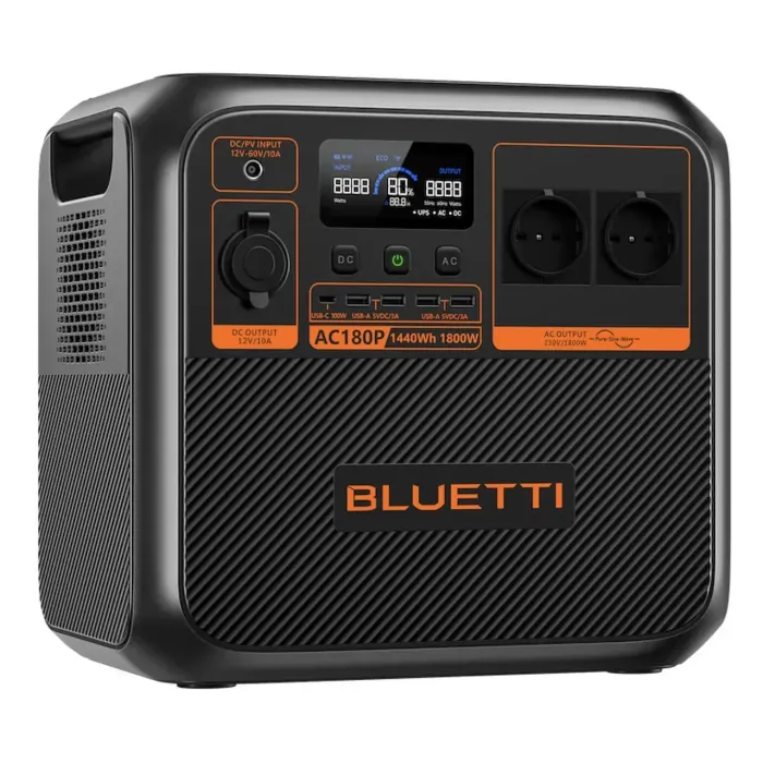 Зарядна станція BLUETTI AC180P 1440Wh 1800Вт (пік 2700Вт) LiFePO4 UPS чиста синусоїда швидка зарядка 0–80% за 45 хв