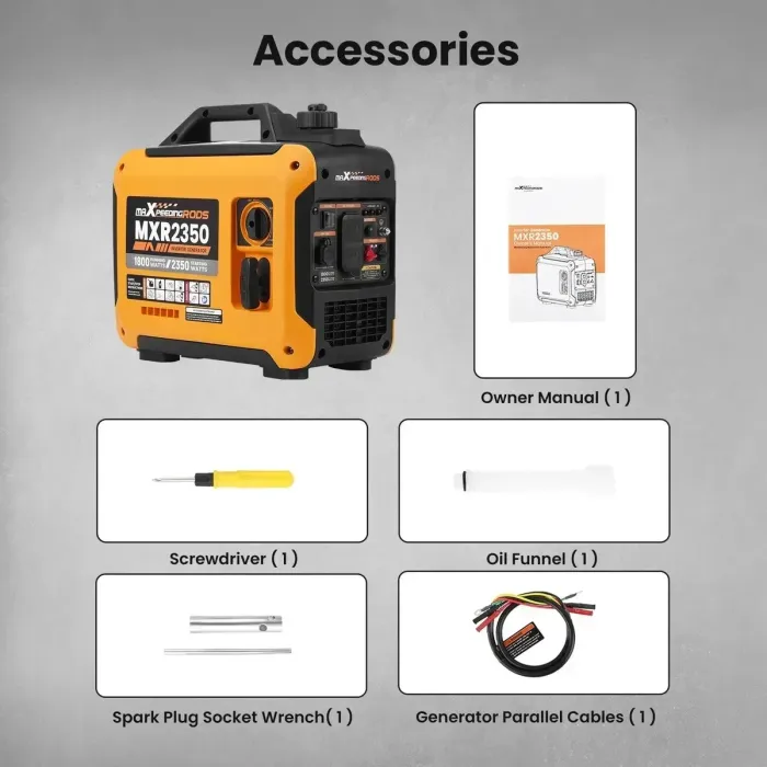 Інверторний генератор MaXpeedingRods MXR2350 2.0 кВт (1.8 кВт) 230В - тихий 58 дБ, чиста синусоїда THD