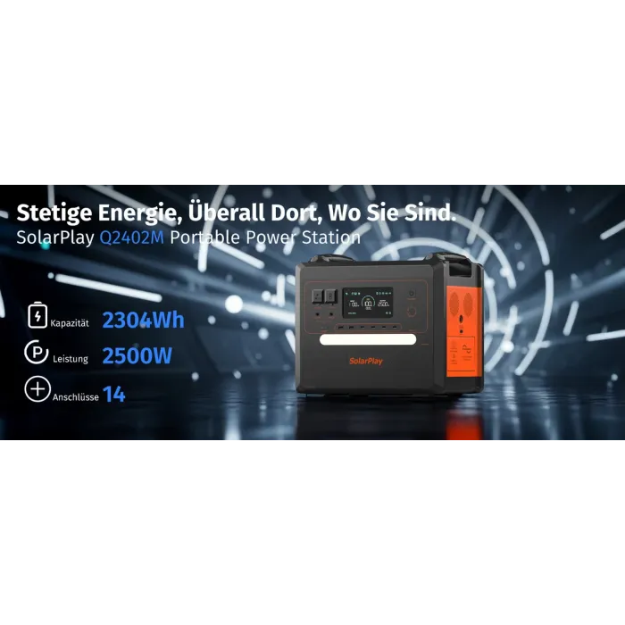 Портативна зарядна станція SolarPlay 2304Wh LiFePO4 2500W (пік 5000W) — powerstation для дому, ДБЖ/UPS 10 мс
