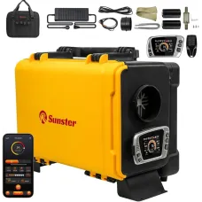 Дизельний повітряний нагрівач для будинку, кемпінгу, машини Sunster 8 кВт 12V/24V + 110-240V, Bluetooth, LCD, внутрішня циркуляція