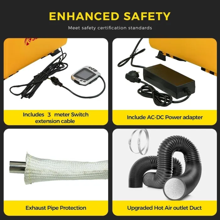 Дизельний повітряний нагрівач Sunster 8 кВт 12V/24V + 110–240V з Bluetooth та LCD для будинку, кемпінгу й авто (внутрішня циркуляція)