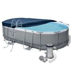 Каркасный бассейн Bestway 56448, 488 х 305 х 107 см (басейн, драбина, фільтр 3 028 л/год, тент)