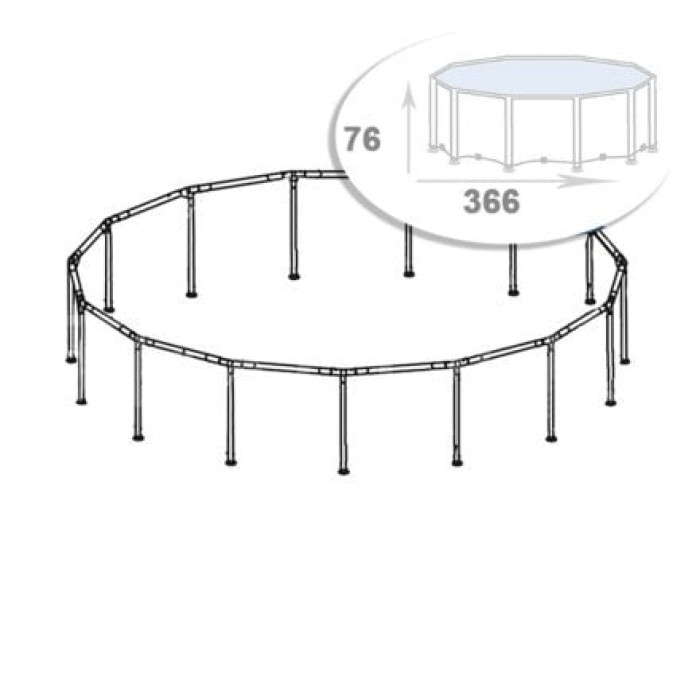 Набір: Каркас для каркасного басейну Intex 10096-01. Розмір 366 x 76 см (Metal Frame)