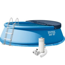 Надувний басейн Intex 26166, 457 х 107 см (басейн, підстилка, драбина, фільтр 3 785 л/год, тент)