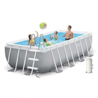 Каркасний басейн Intex 26788-4, 400 x 200 x 100 см (2006 л/год, драбина, тент, підстилка)