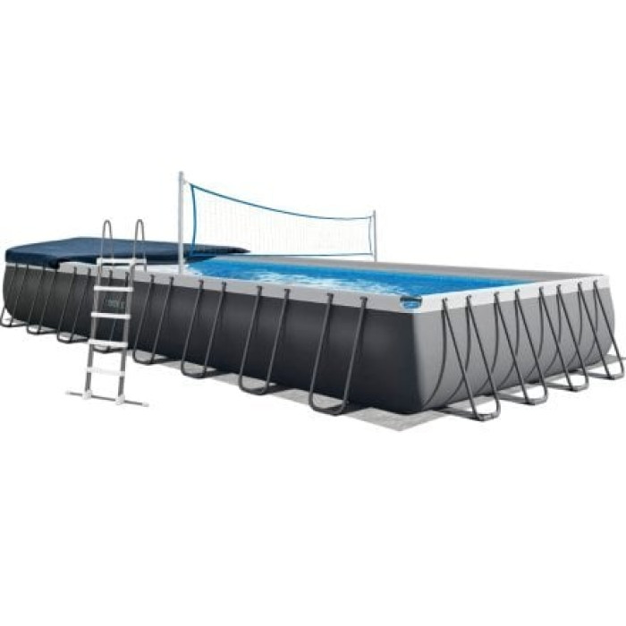 Каркасний басейн Intex 26378-1, 975 х 488 х 132 см (басейн, підстилка, драбина, тент, волейбол)