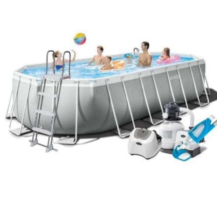 Каркасний басейн MaxPro Intex 26798-8, 610 x 305 x 122 см (басейн, підстилка, драбина, фільтр 7 900 л/год, хлоргенератор 7 г/год, тент, скіммер, пилосос)
