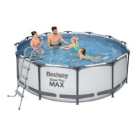 Каркасний басейн Bestway 56420-1, 366 х 122 см (каркас, чаша, драбина, тент)