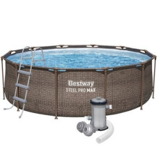 Каркасный бассейн Bestway 56709, 366 x 100 см (басейн, драбина, фільтр 2 006 л/год)