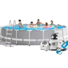 Каркасний басейн Intex 26756-16, 610 х 132 см (150 мл/11 г/год, 12 000 л/год, драбина, тент, підстилка, набір для догляду)