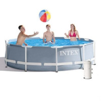 Каркасний басейн Intex 26700-4, 305 x 76 см (каркас, чаша, фільтр 2 006 л/год, тент, підстилка)
