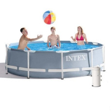 Каркасний басейн Intex 26700-4, 305 x 76 см (каркас, чаша, фільтр 2 006 л/год, тент, підстилка)