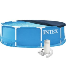 Каркасний басейн Intex 28200-4, 305 х 76 см (басейн, підстилка, фільтр 2 006 л/год, тент)