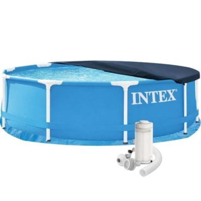 Каркасний басейн Intex 28200-4, 305 х 76 см (басейн, підстилка, фільтр 2 006 л/год, тент)