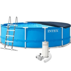 Каркасний басейн Intex 28242, 457 x 122 см (басейн, підстилка, драбина, фільтр 3 785 л/год, тент)