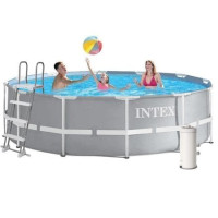 Каркасный бассейн Intex 26718-5в1, 366 х 122 см (басейн, підстилка, драбина, фільтр 3 785 л/год, тент)