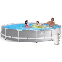 Каркасний басейн Intex 26710-4, 366 x 76 см (каркас, чаша, фільтр 2 006 л/год, підстилка, тент)