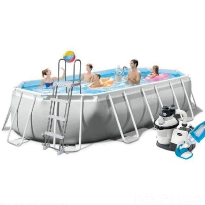 Каркасний басейн Intex 26796-7, 503 x 274 x 122 см (басейн, підстилка, драбина, фільтр 7 900 л/год, тент, скіммер, пилосос)