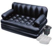 Надувний диван Bestway 75054-3, 188 х 152 х 64 см, з електричним насосом та подушками.