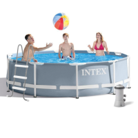 Каркасний басейн Intex 26700-5, 305 x 76 см (каркас, чаша, фільтр 2006 л/год, драбина, тент, підстилка)