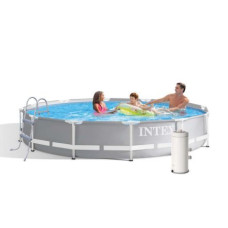 Каркасний басейн Intex 26710-6, 366 x 76 см (каркас, чаша, фільтр 3 785 л/год, підстилка, тент, драбина)