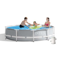 Каркасний басейн Intex 26702-3, 305 x 76 см (каркас, чаша, фільтр 1 250 л/год, тент, підстилка)