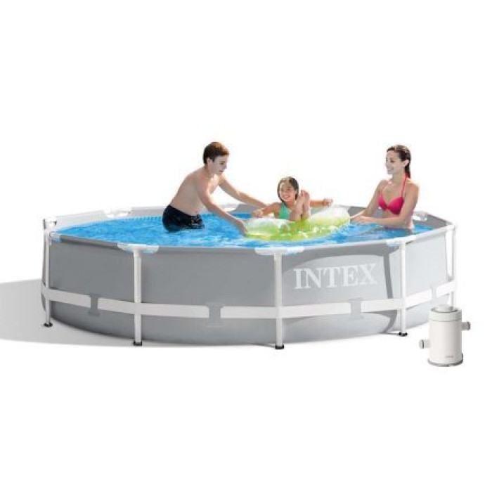 Каркасний басейн Intex 26702-3, 305 x 76 см (каркас, чаша, фільтр 1 250 л/год, тент, підстилка)