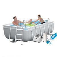 Каркасний басейн Intex 26784-6, 300 х 175 х 80 см, (4 г/год, 3785 л/год, драбина 91 см, тент, підстилка, набір для догляду)
