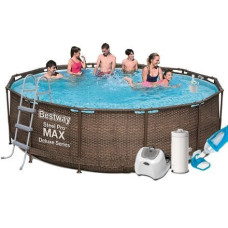 Каркасний басейн Bestway 56709-6, 366 x 100 cм (каркас, чаша, 4 г/год, фільтр 3 785 л/год, тент, підстилка, драбина, набір для догляду)