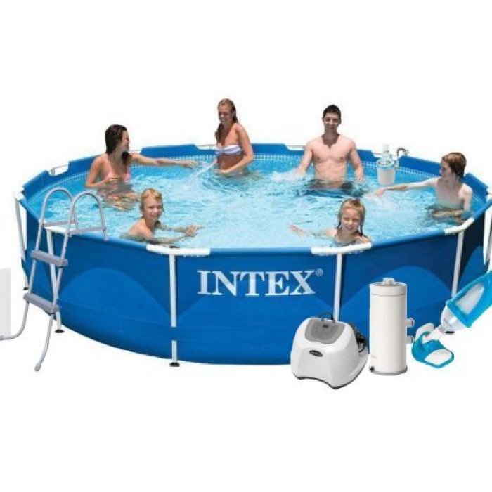Каркасний басейн Intex 28210-7, 366 x 76 см (каркас, чаша, 4 г/год, фільтр 3 785 л/год, тент, підстилка, драбина, набір для догляду)