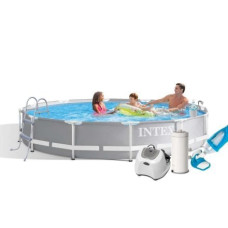 Каркасний басейн Intex 26710-7, 366 x 76 см (каркас, чаша, 4 г/год, фільтр 3 785 л/год, тент, підстилка, драбина, набір для догляду)