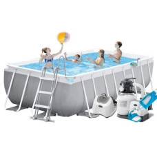 Каркасний басейн MaxPro Intex 26792-8, 488 x 244 x 107 см (басейн, підстилка, драбина, фільтр 7 900 л/год, хлоргенератор 7 г/год, тент, скіммер, пилосос)