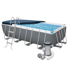 Каркасный бассейн Bestway 56670, 488 х 244 х 122 см (басейн, драбина, фільтр 3 028 л/год, тент)