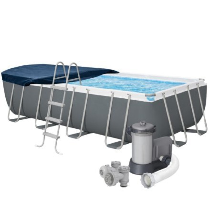 Каркасний басейн Bestway 56465, 549 х 274 х 122 см (басейн, драбина, фільтр 5 678 л/год, тент)