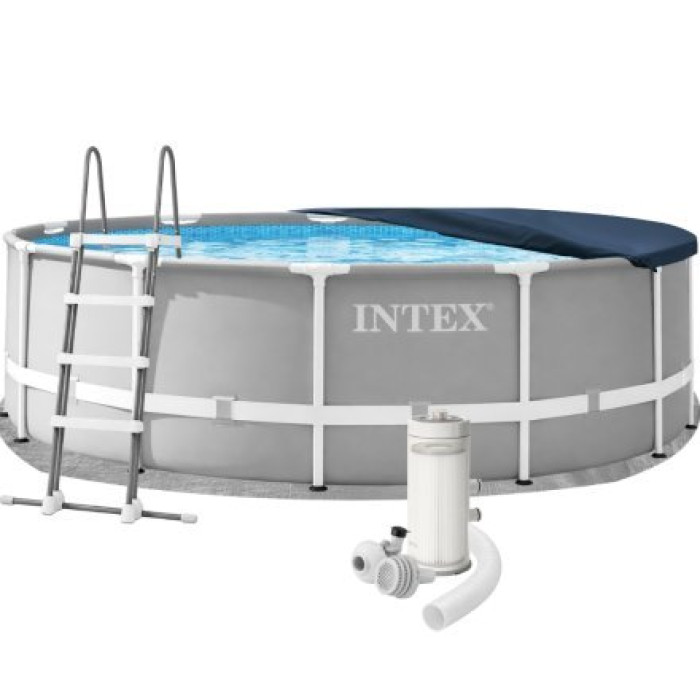 Каркасний басейн Intex 26726 457 x 122 см (басейн, підстилка, драбина, фільтр 3 785 л/год, тент)