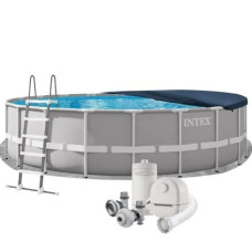 Каркасний басейн Intex 26756, 610 х 132 см (басейн, підстилка, драбина, фільтр 5 678 л/год, тент)