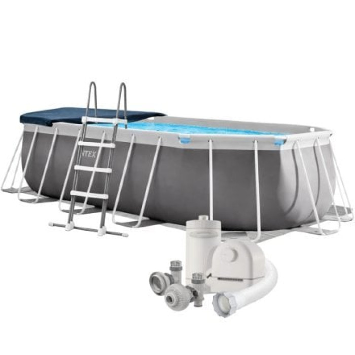 Каркасний басейн Intex 26796, 503 x 274 x 122 см (басейн, підстилка, драбина, фільтр 5 678 л/год, тент)