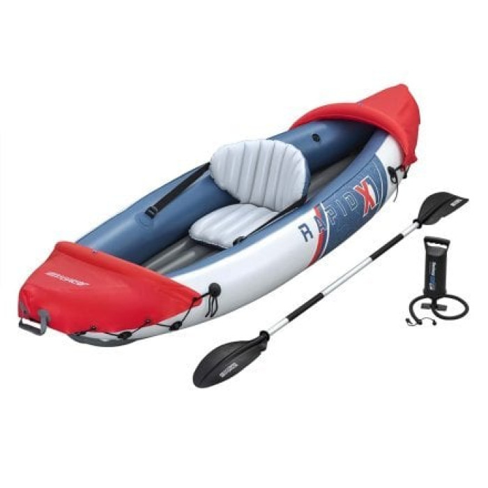 Одномісна надувна байдарка (каяк) Bestway 65176 Rapid X1 Kayak, 290 x 91 см (весло, ручний насос)