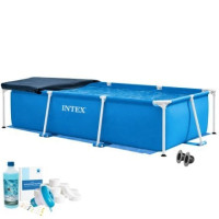 Каркасный бассейн Intex 28271-5в1, 260 х 160 х 65 см (басейн, підстилка, альгенікс, хлор таблетки, тент)