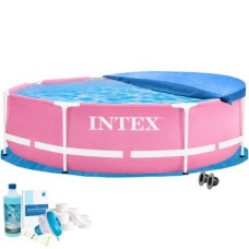 Каркасний басейн Intex 28290-5в1, 244 х 76 см (басейн, підстилка, альгенікс, хлор таблетки, тент)