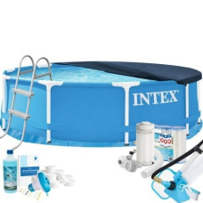 Каркасний басейн MaxPro Intex 28200-10в1, 305 х 76 см (басейн, підстилка, драбина, фільтр 2 006 л/год, картриджі, альгенікс, хлор таблетки, тент, сачок, пилосос)