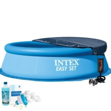 Надувний басейн Intex 28120-6в1, 305 х 76 см (басейн, підстилка, насос, альгенікс, хлор таблетки, тент)