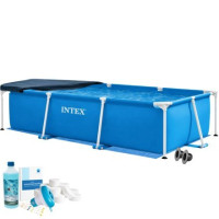 Каркасний басейн Intex 28272-5в1, 300 х 200 х 75 см (басейн, підстилка, альгенікс, хлор таблетки, тент)
