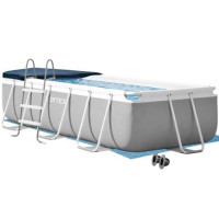 Каркасный бассейн Intex 26784-4в1, 300 х 175 х 80 см (басейн, підстилка, драбина, тент)