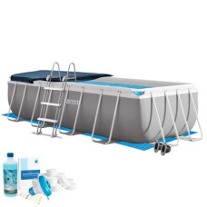 Каркасний басейн Intex 26788-6в1, 400 х 200 х 100 см (басейн, підстилка, драбина, альгенікс, хлор таблетки, тент)