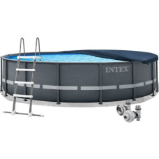Каркасний басейн Intex 26326-5в1, 488 x 122 см (басейн, підстилка, драбина, тент)