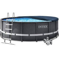 Каркасний басейн Intex 26330-4в1, 549 x 132 см (басейн, підстилка, драбина, тент)